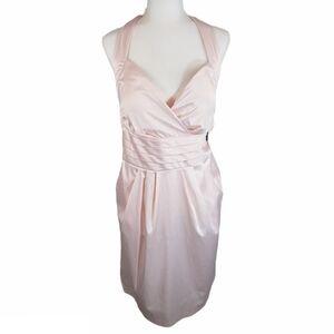 SNAP Satin Formal Halter Dress Light Pink Size 16W